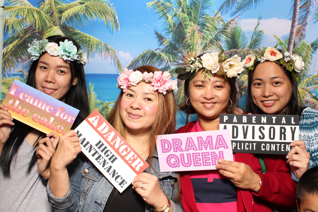 San Diego wedding photo booth with guests having fun